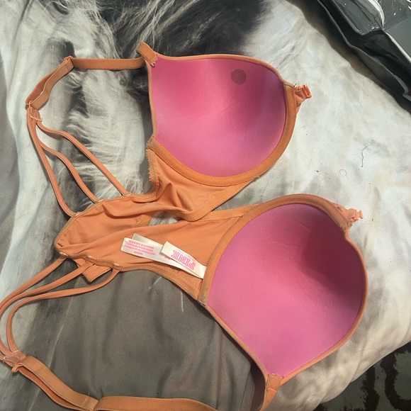 Victoria Secret orange strapy back, front closer bra 34D, - Picture 2 of 4